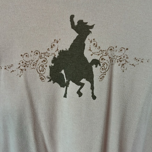 Vintage Roper Apparel Pink Graphic Long Sleeve Shirt bucking horse design. large - Picture 2 of 4